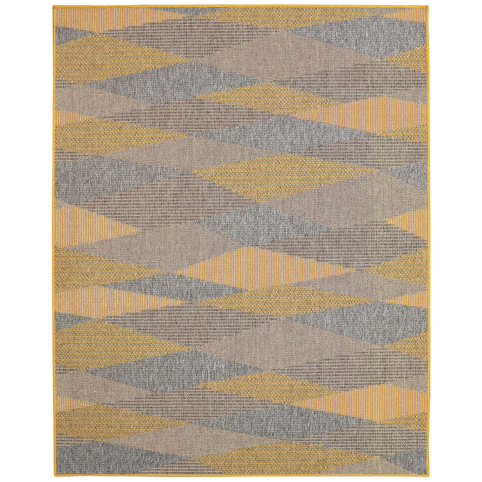Tapete New Colors Mystic Retangular (200x250cm) Cinza Claro e Amarelo