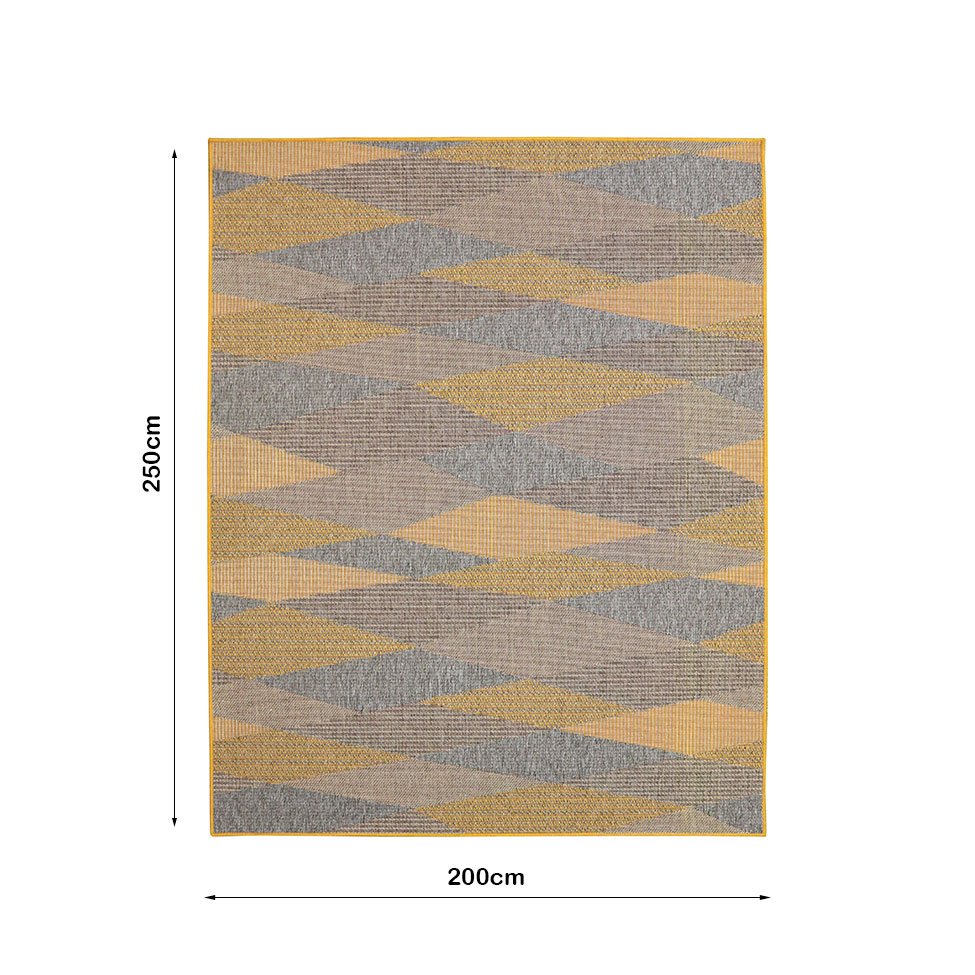 Tapete New Colors Mystic Retangular (200x250cm) Cinza Claro e Amarelo