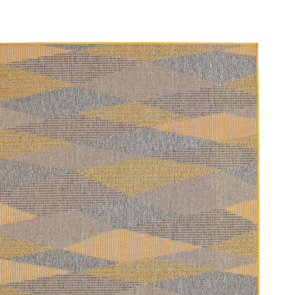 Tapete New Colors Mystic Retangular (200x290cm) Cinza Claro e Amarelo