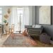 Tapete New Look Magia Retangular Veludo (150x200) Cinza e Laranja