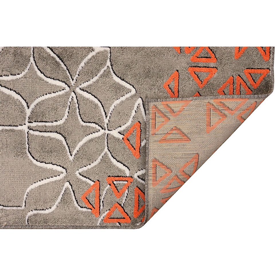Tapete New Look Magia Retangular Veludo (200x290) Cinza e Laranja