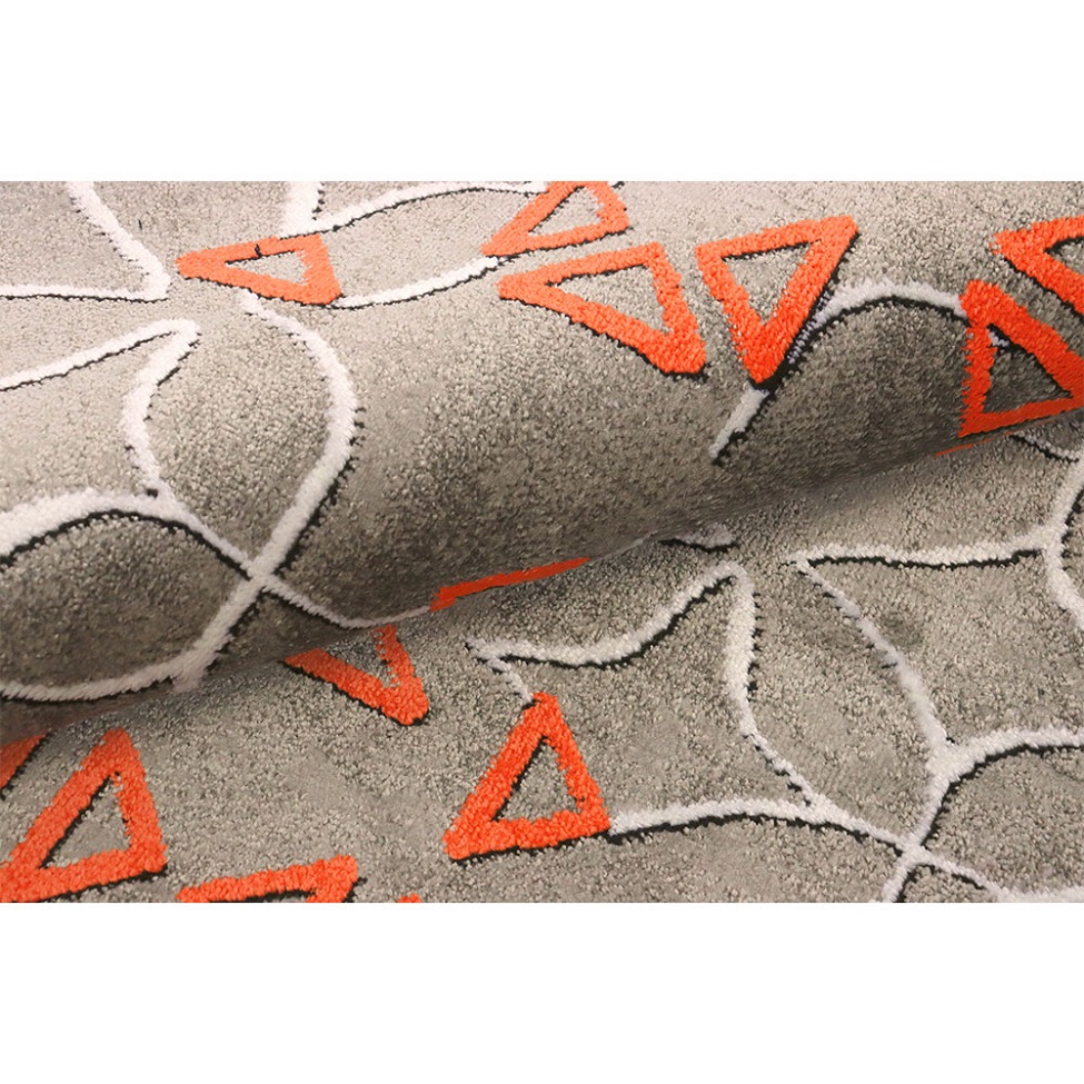 Tapete New Look Magia Retangular Veludo (200x290) Cinza e Laranja