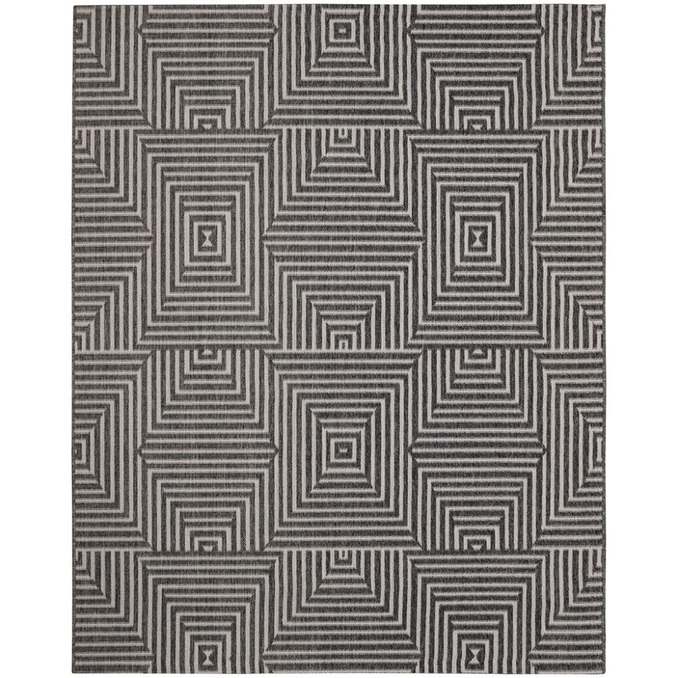 Tapete Outdoor Retangular Polipropileno (200x250) Preto e Branco