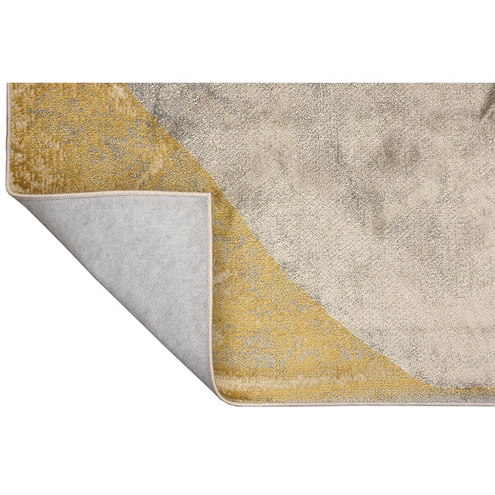 Tapete Perfeita Ouro Retangular Veludo (200x290) Cinza e Dourado