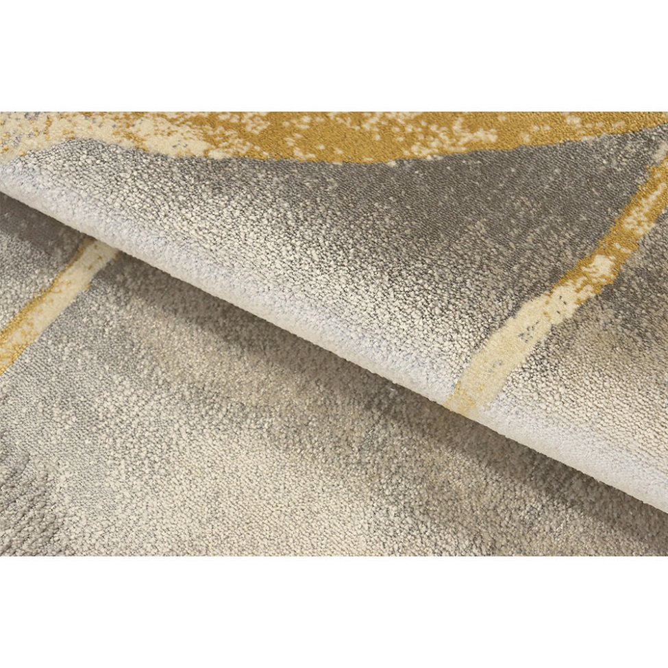 Tapete Perfeita Ouro Retangular Veludo (300x400) Cinza e Dourado