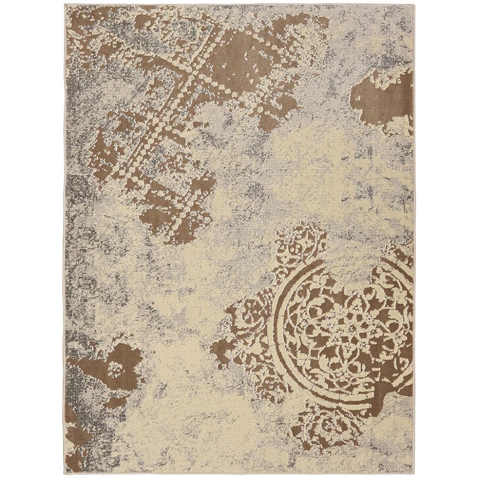 Tapete Perfeita Rendas Retangular Veludo (150x200) Bege