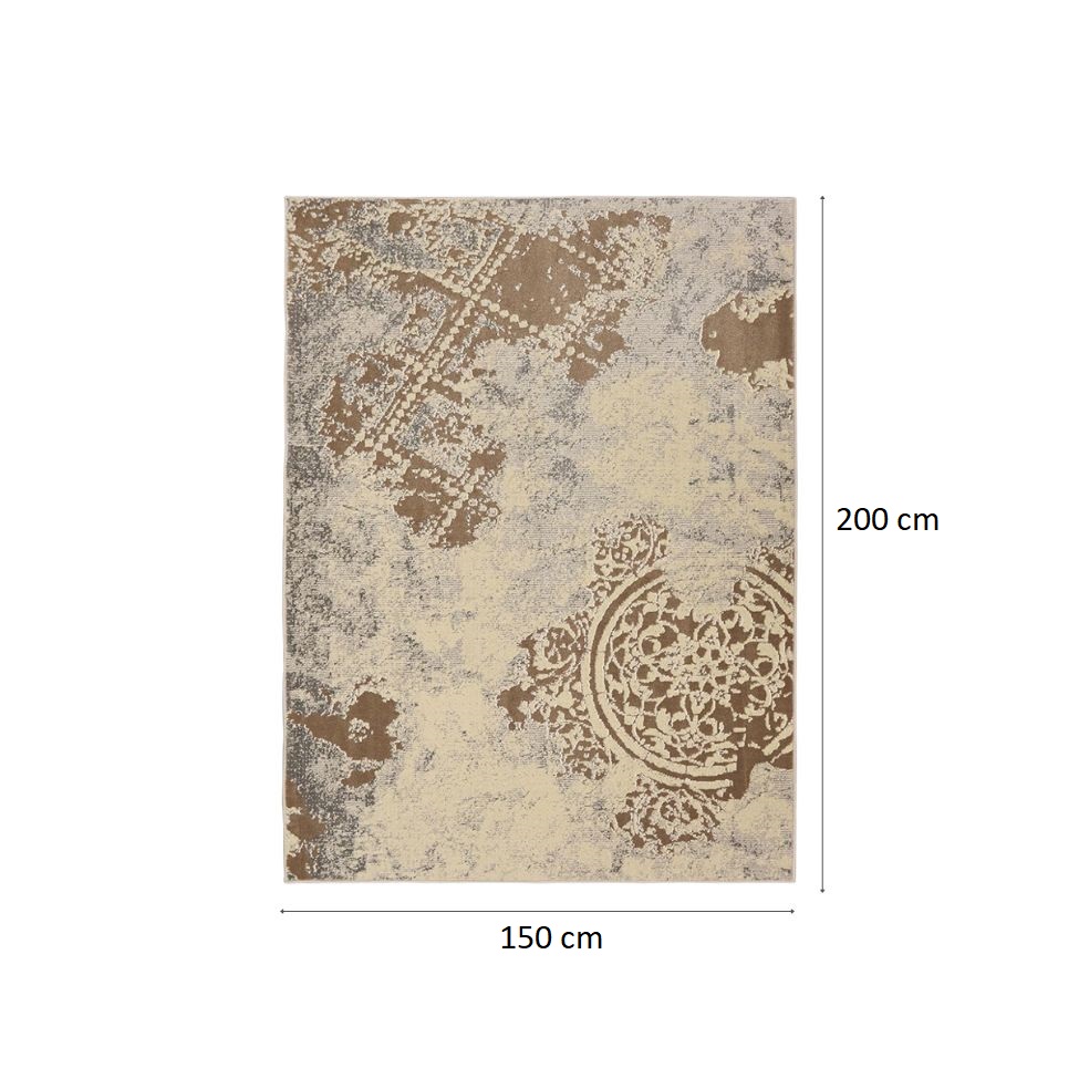 Tapete Perfeita Rendas Retangular Veludo (150x200) Bege