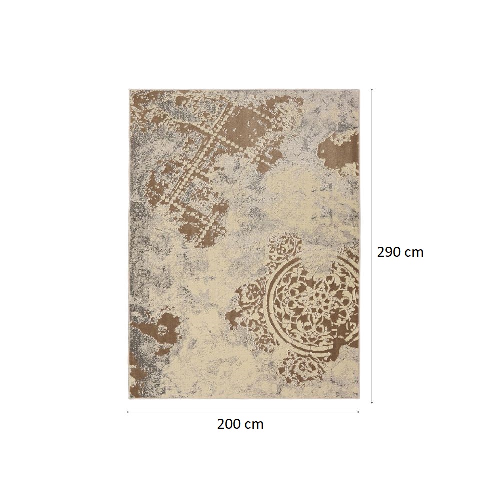 Tapete Perfeita Rendas Retangular Veludo (200x290) Bege