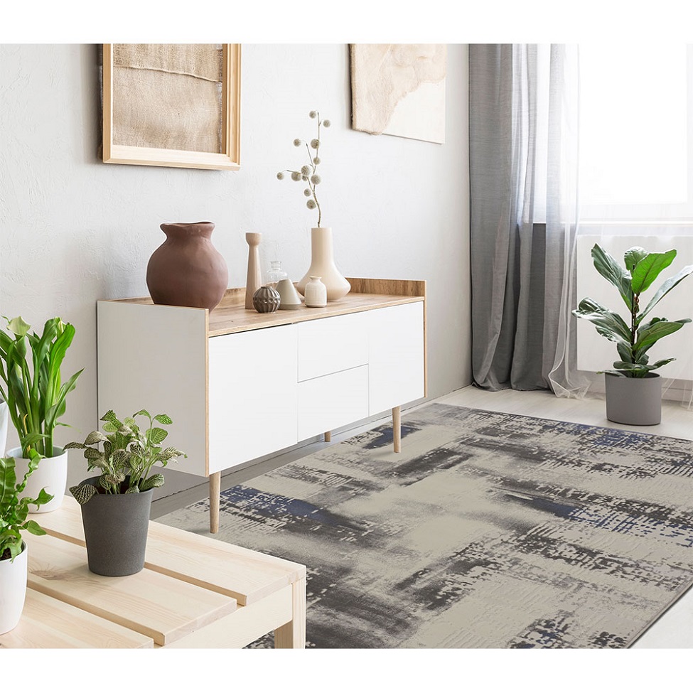 Tapete Rimma Park Retangular Veludo (150x200) Cinza