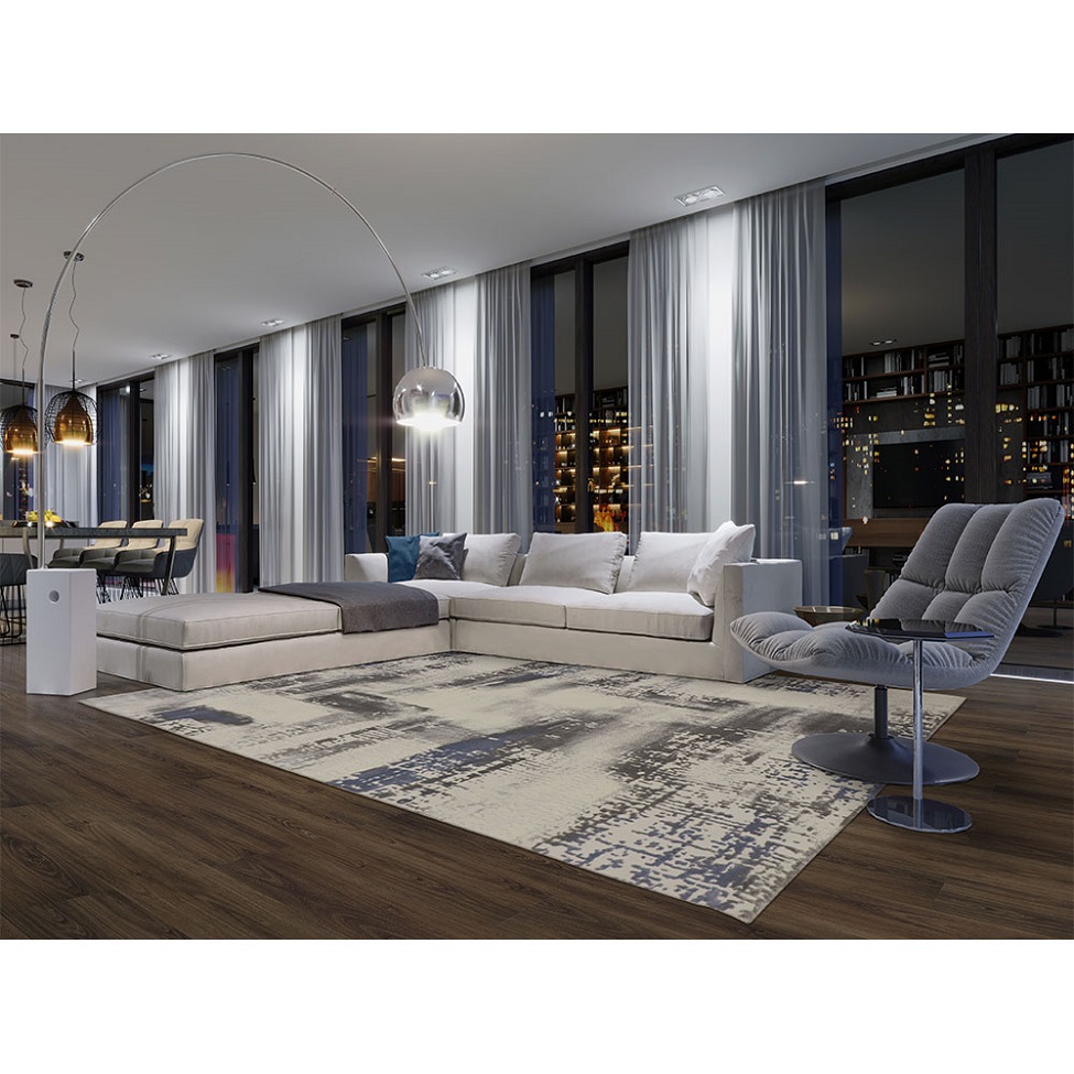 Tapete Rimma Park Retangular Veludo (250x300) Cinza