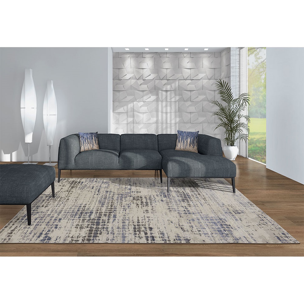 Tapete Rimma Square Retangular Veludo (200x250) Cinza