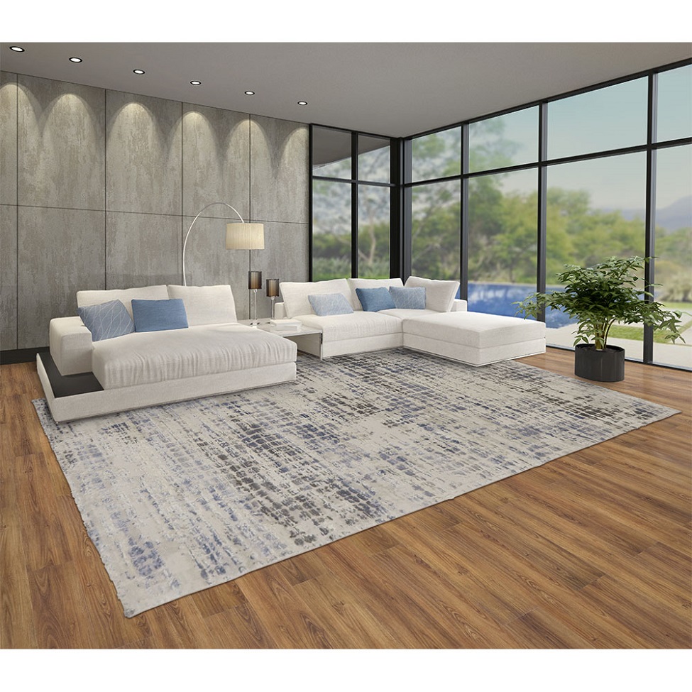Tapete Rimma Square Retangular Veludo (250x300) Cinza