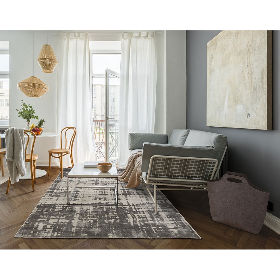 Tapete Rimma Street Retangular Veludo (150x200) Cinza