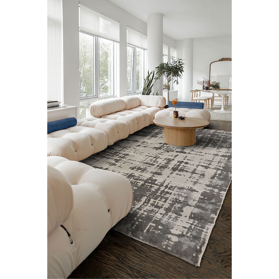 Tapete Rimma Street Retangular Veludo (200x300) Cinza