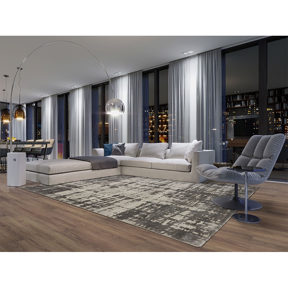 Tapete Rimma Street Retangular Veludo (250x300) Cinza