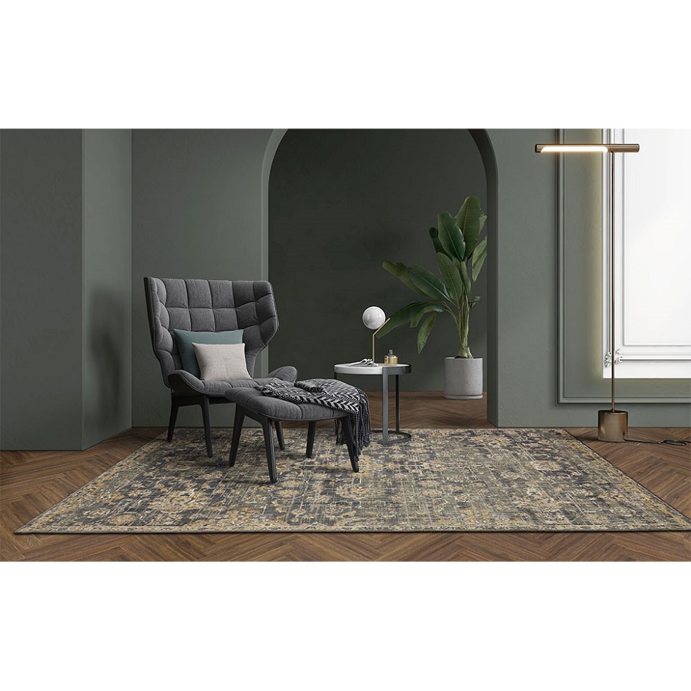 Tapete Rosimarie Blue Retangular Veludo (200x250) Cinza