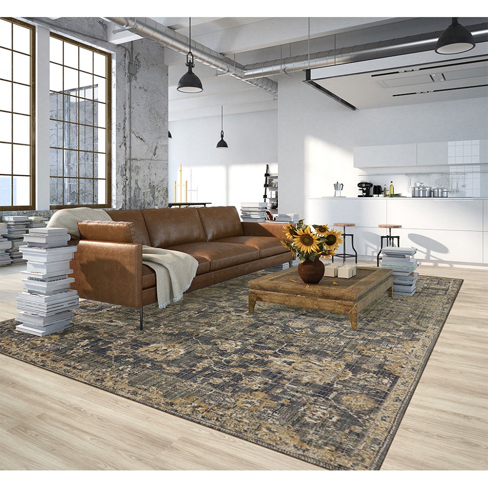 Tapete Rosimarie Blue Retangular Veludo (250x350) Cinza
