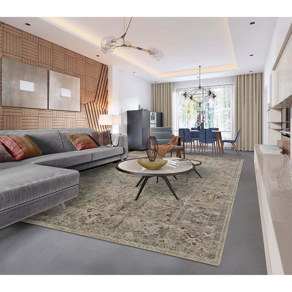 Tapete Rosimarie Bronze Retangular Veludo (200x300) Cinza
