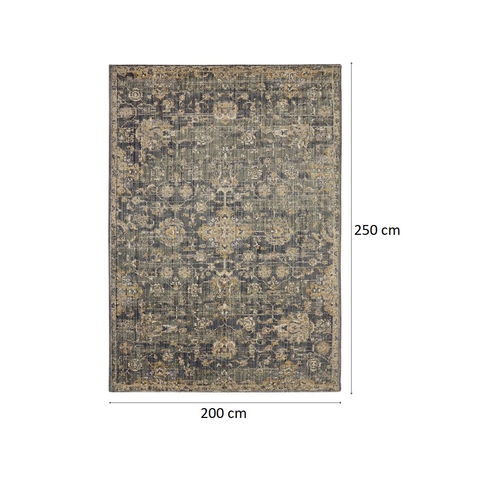 Tapete Rosimarie Gold Retangular Veludo (200x250) Cinza