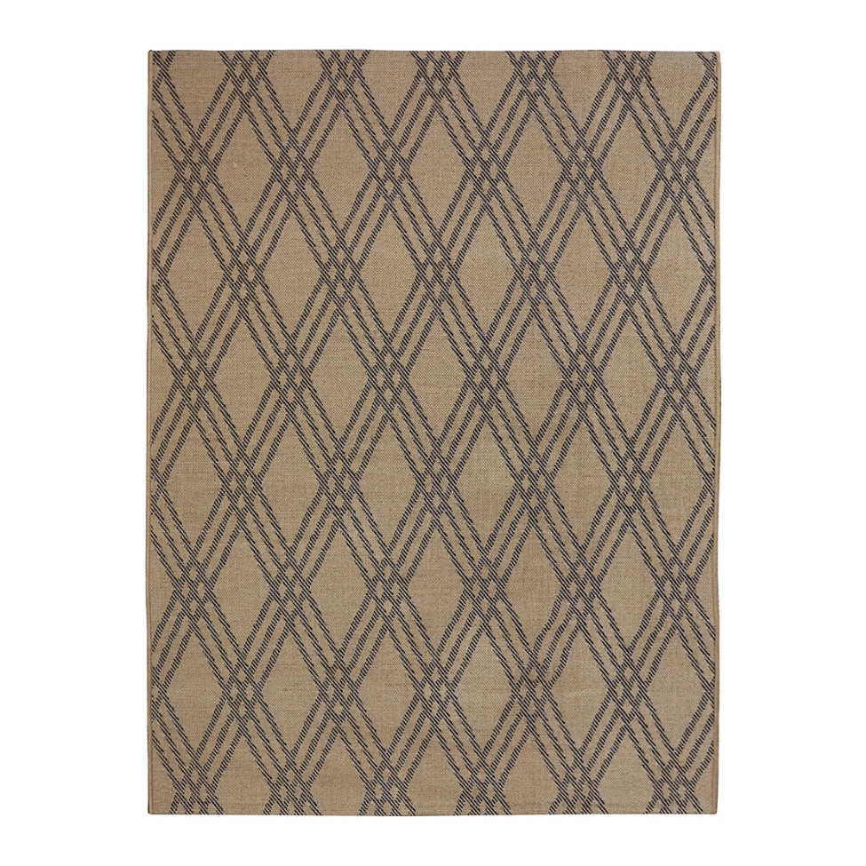 Tapete Sarja Retangular Roselan (100x150) Bege e Preto