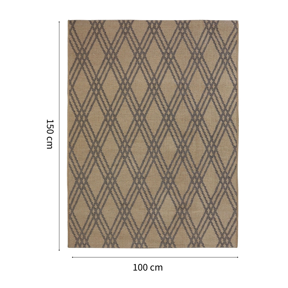 Tapete Sarja Retangular Roselan (100x150) Bege e Preto