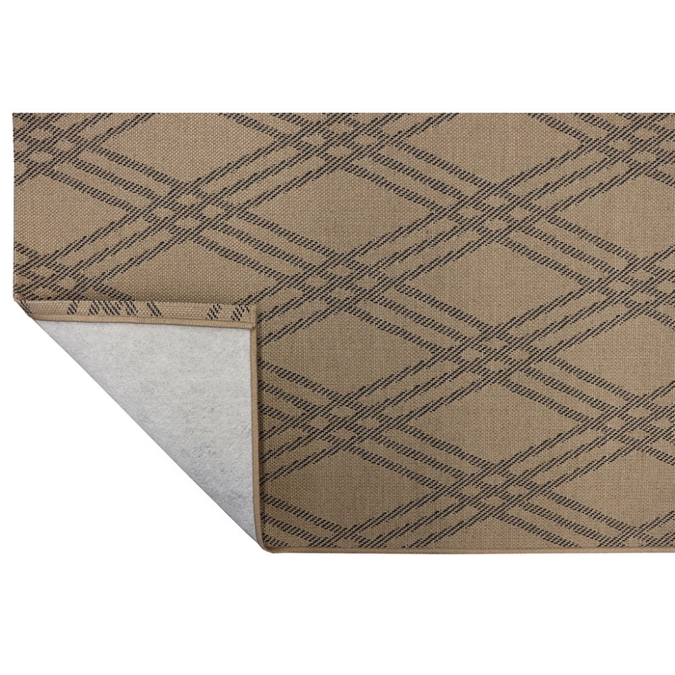 Tapete Sarja Retangular Roselan (100x150) Bege e Preto