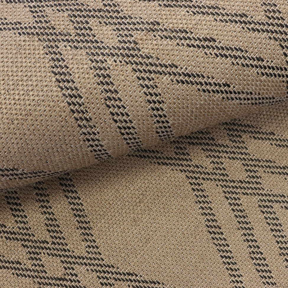 Tapete Sarja Retangular Roselan (100x150) Bege e Preto