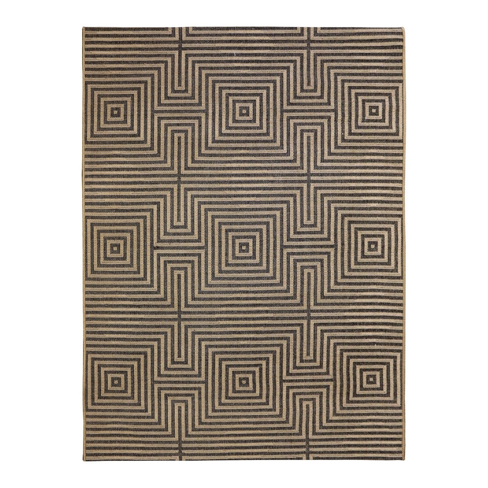 Tapete Sarja Retangular Roselan (200x250) Fibra e Preto