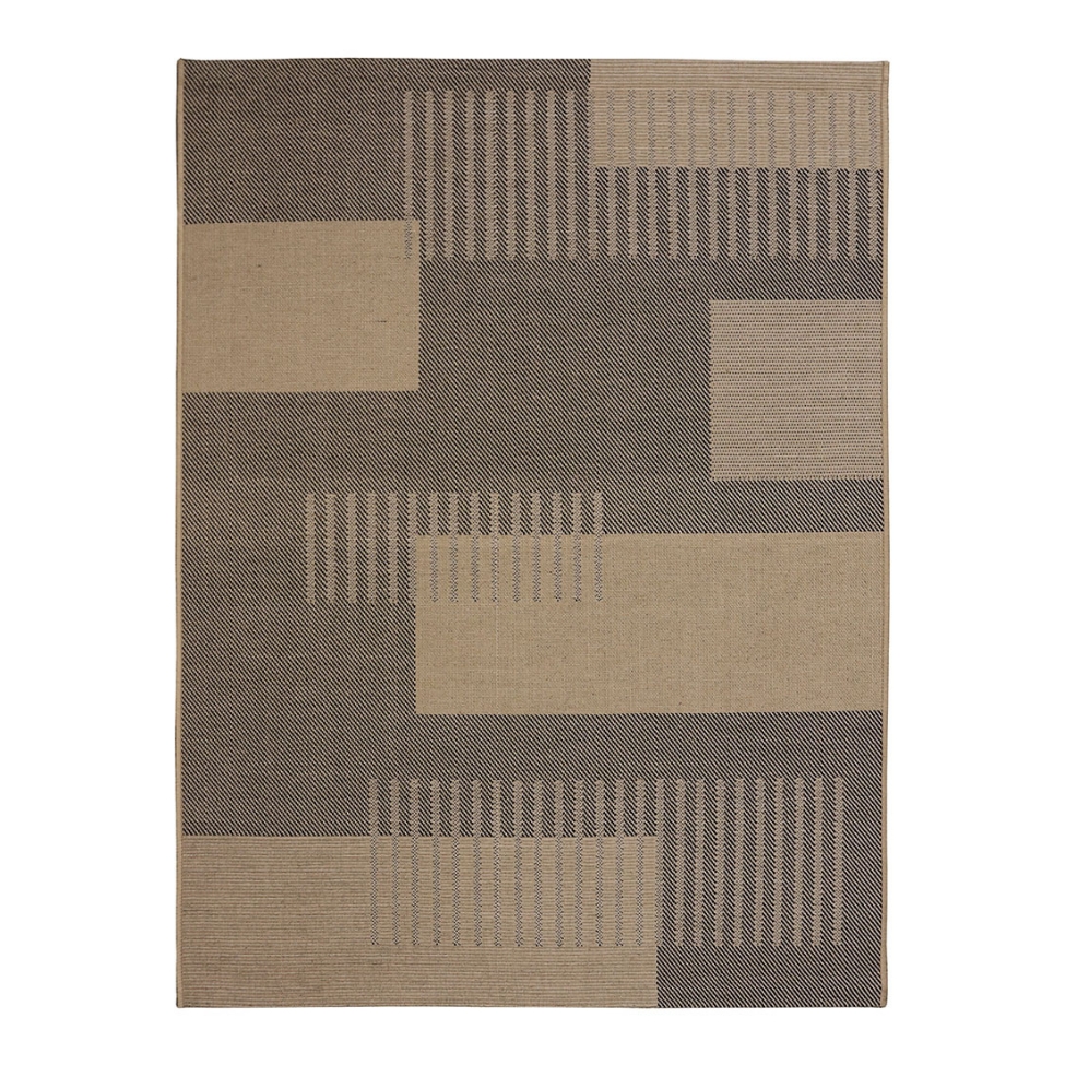 Tapete Sarja Retangular Roselan (200x250) Palha e Preto