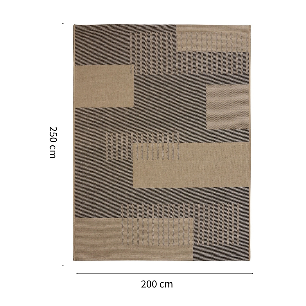 Tapete Sarja Retangular Roselan (200x250) Palha e Preto