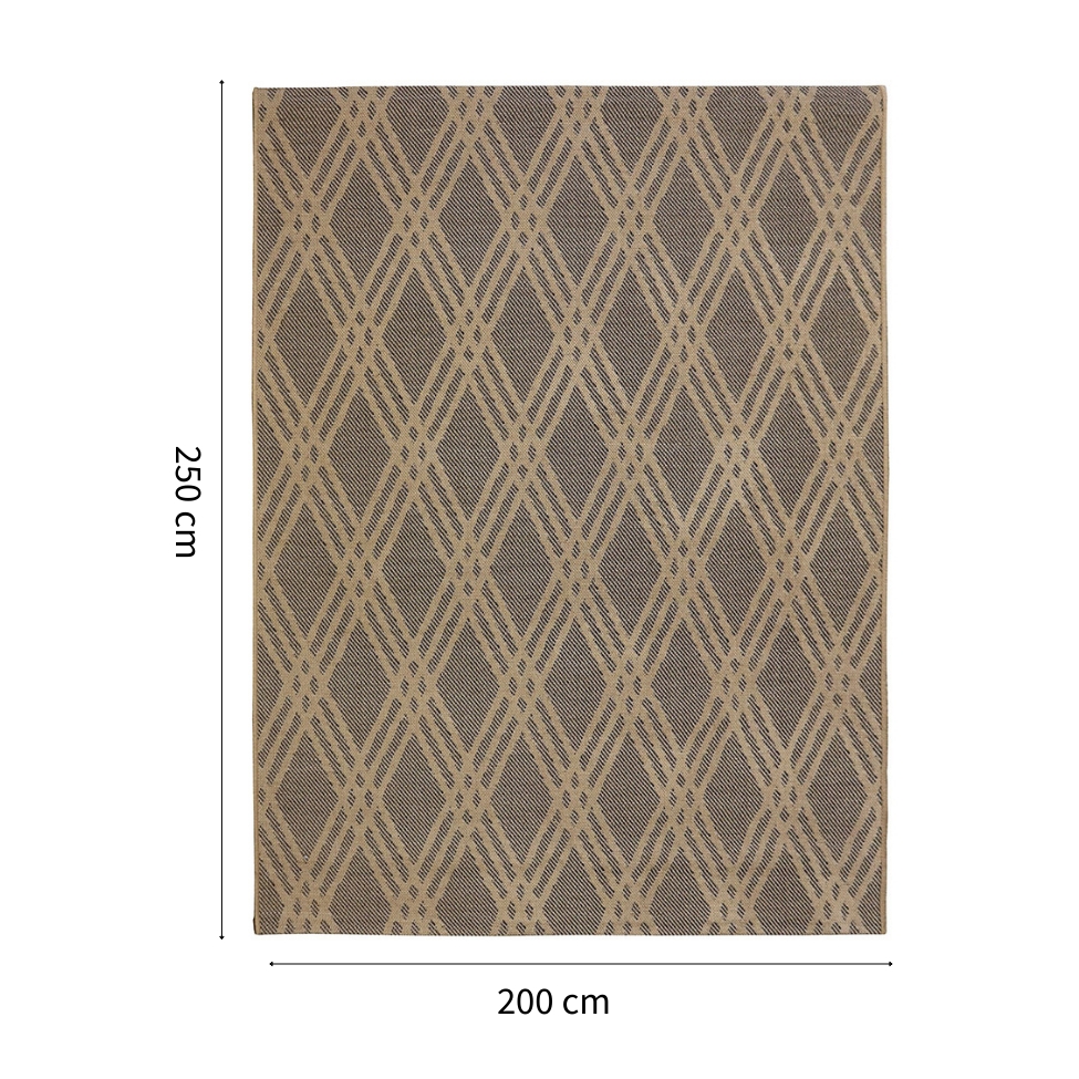 Tapete Sarja Retangular Roselan (200x250) Rami e Preto