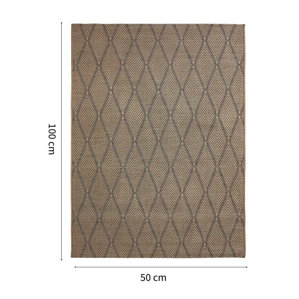 Tapete Sarja Retangular Roselan (50x100) Bambu e Preto