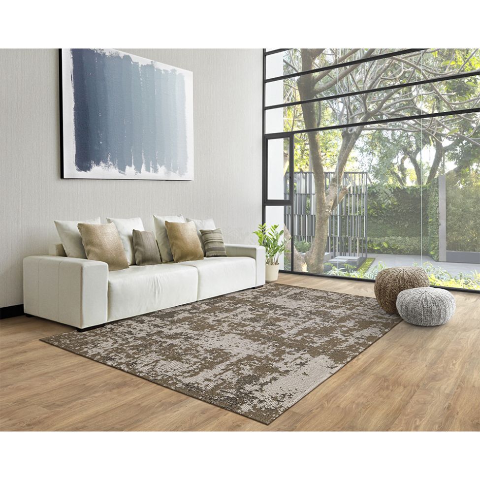 Tapete Serido Retangular Polipropileno (143x220) Cream e Taupe