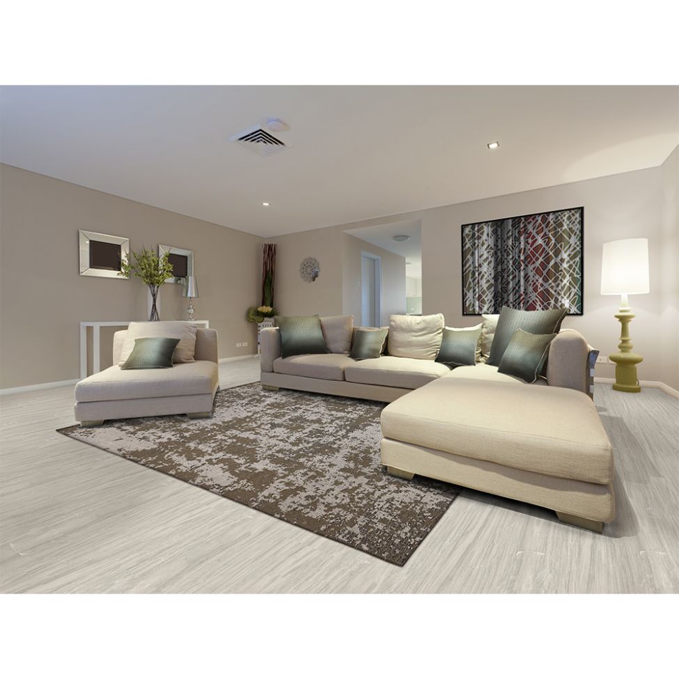 Tapete Serido Retangular Polipropileno (192x250) Cream e Taupe