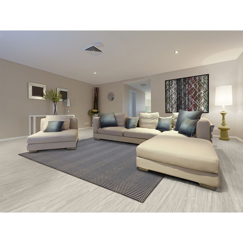 Tapete Serido Retangular Polipropileno (192x250) Grey e Navy