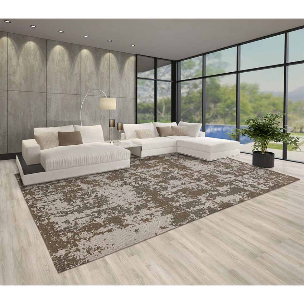 Tapete Serido Retangular Polipropileno (230x300) Cream e Taupe