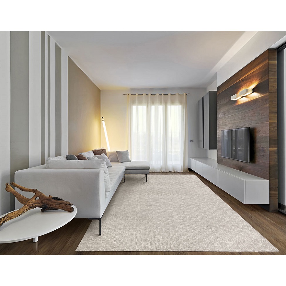 Tapete Serido Richelieu Retangular Bouclé (175x320) Bege