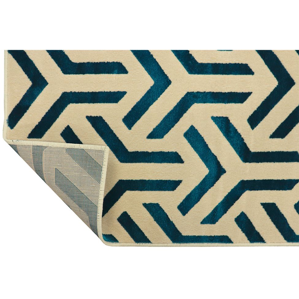 Tapete Supreme Retangular Polipropileno (100x150) Bege e Azul