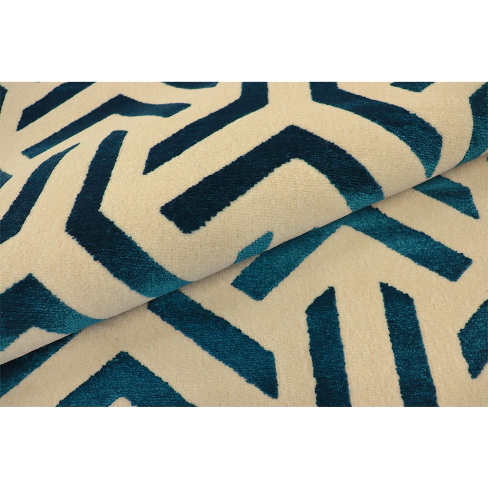 Tapete Supreme Retangular Polipropileno (100x150) Bege e Azul