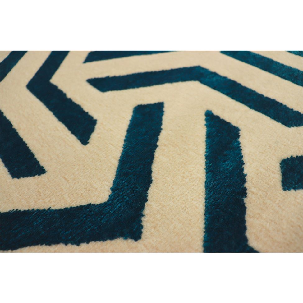 Tapete Supreme Retangular Polipropileno (100x150) Bege e Azul