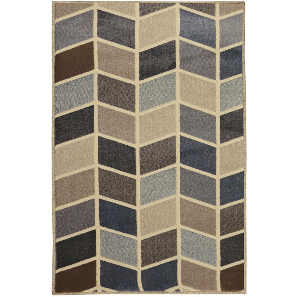 Tapete Supreme Retangular Polipropileno (100x150) Cinza e Azul