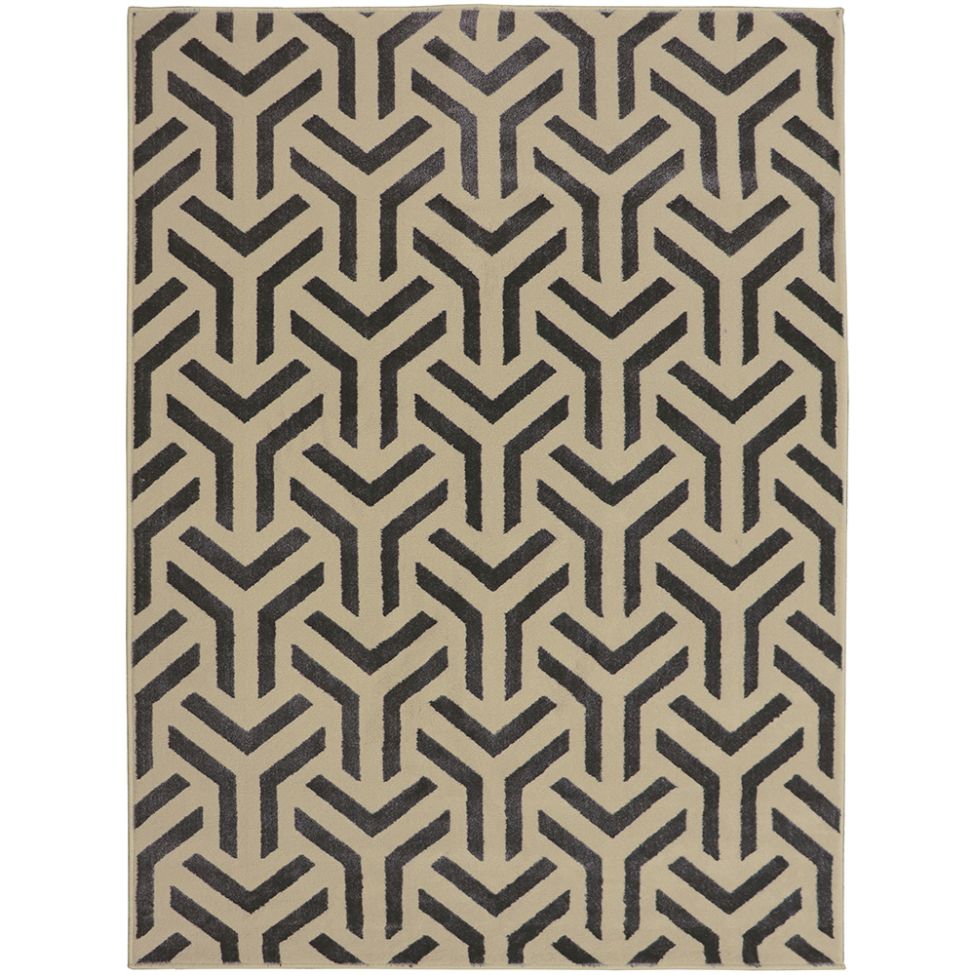 Tapete Supreme Retangular Polipropileno (150x200) Bege e Preto