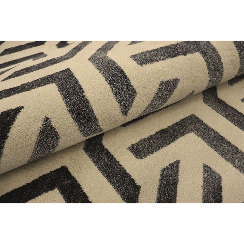 Tapete Supreme Retangular Polipropileno (150x200) Bege e Preto