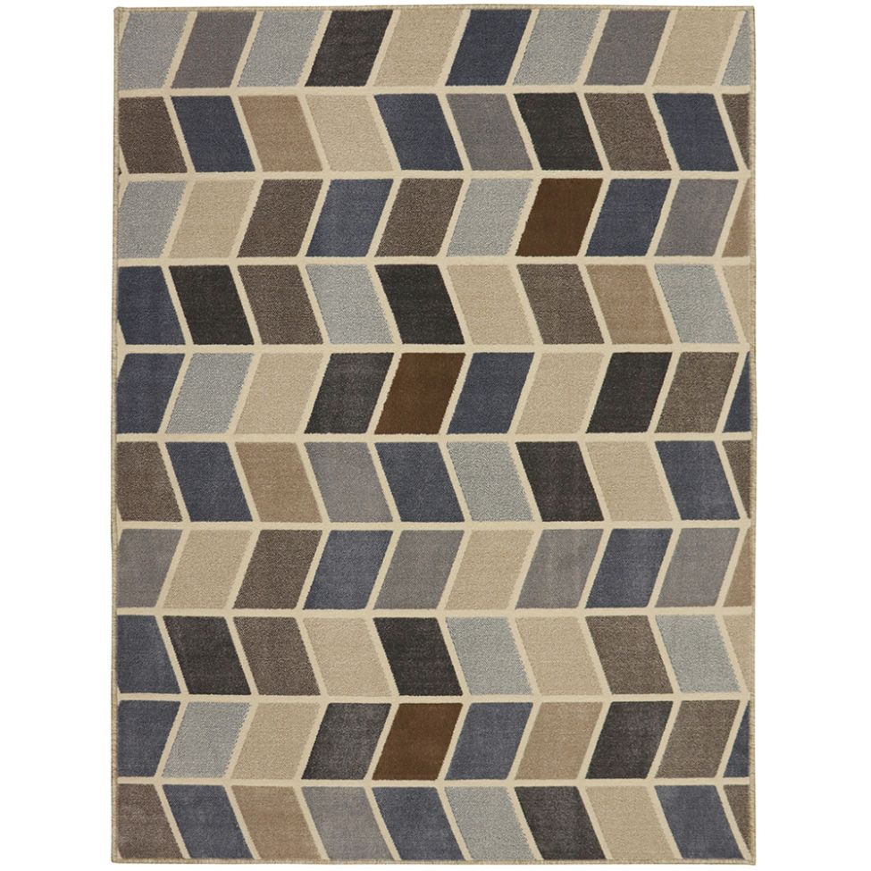Tapete Supreme Retangular Polipropileno (150x200) Cinza e Azul