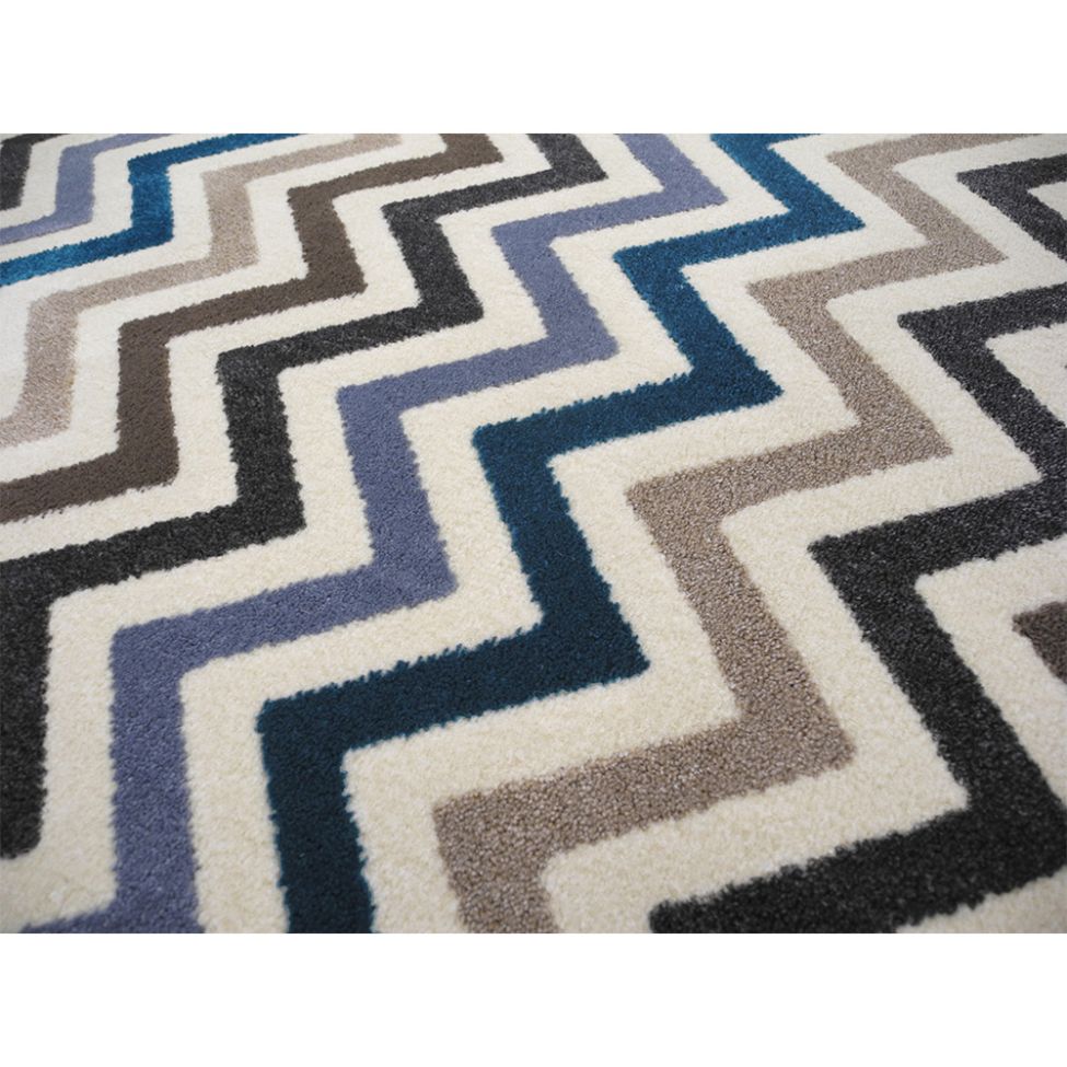 Tapete Supreme Retangular Polipropileno (200x250) Azul e Cinza