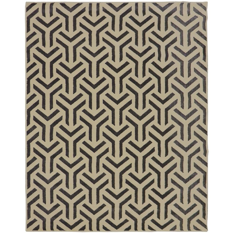 Tapete Supreme Retangular Polipropileno (200x250) Bege e Preto