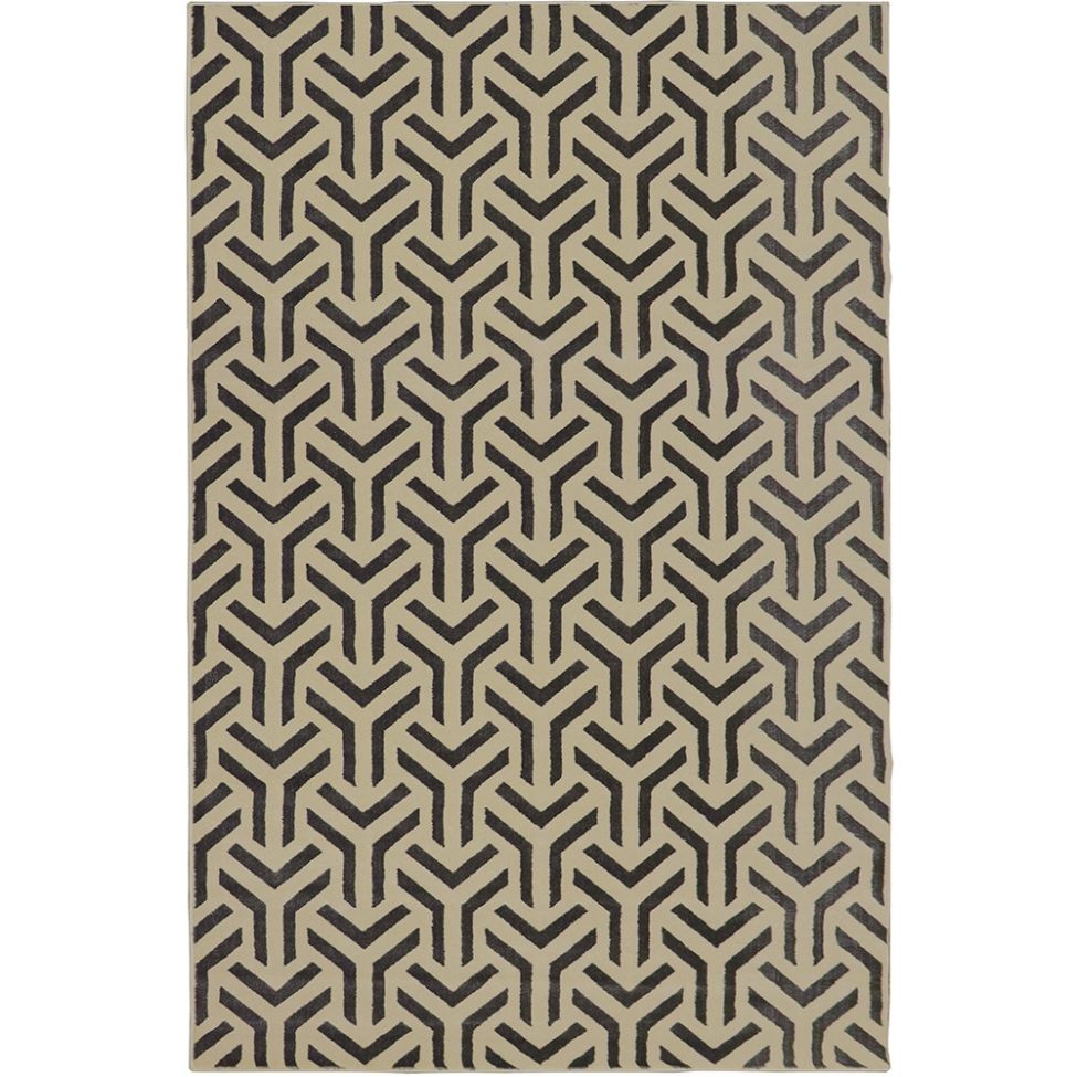 Tapete Supreme Retangular Polipropileno (200x300) Bege e Preto