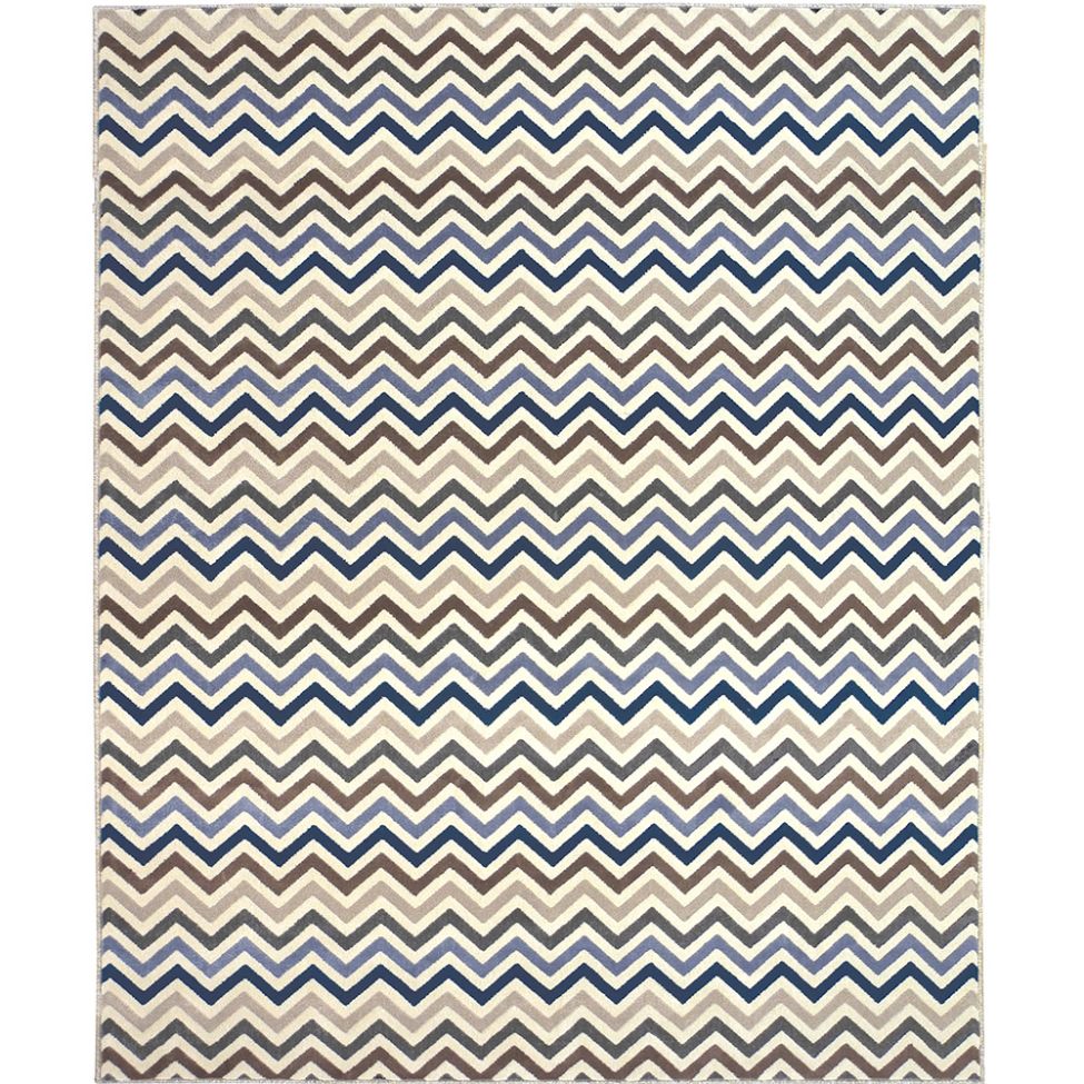 Tapete Supreme Retangular Polipropileno (250x300) Azul e Cinza