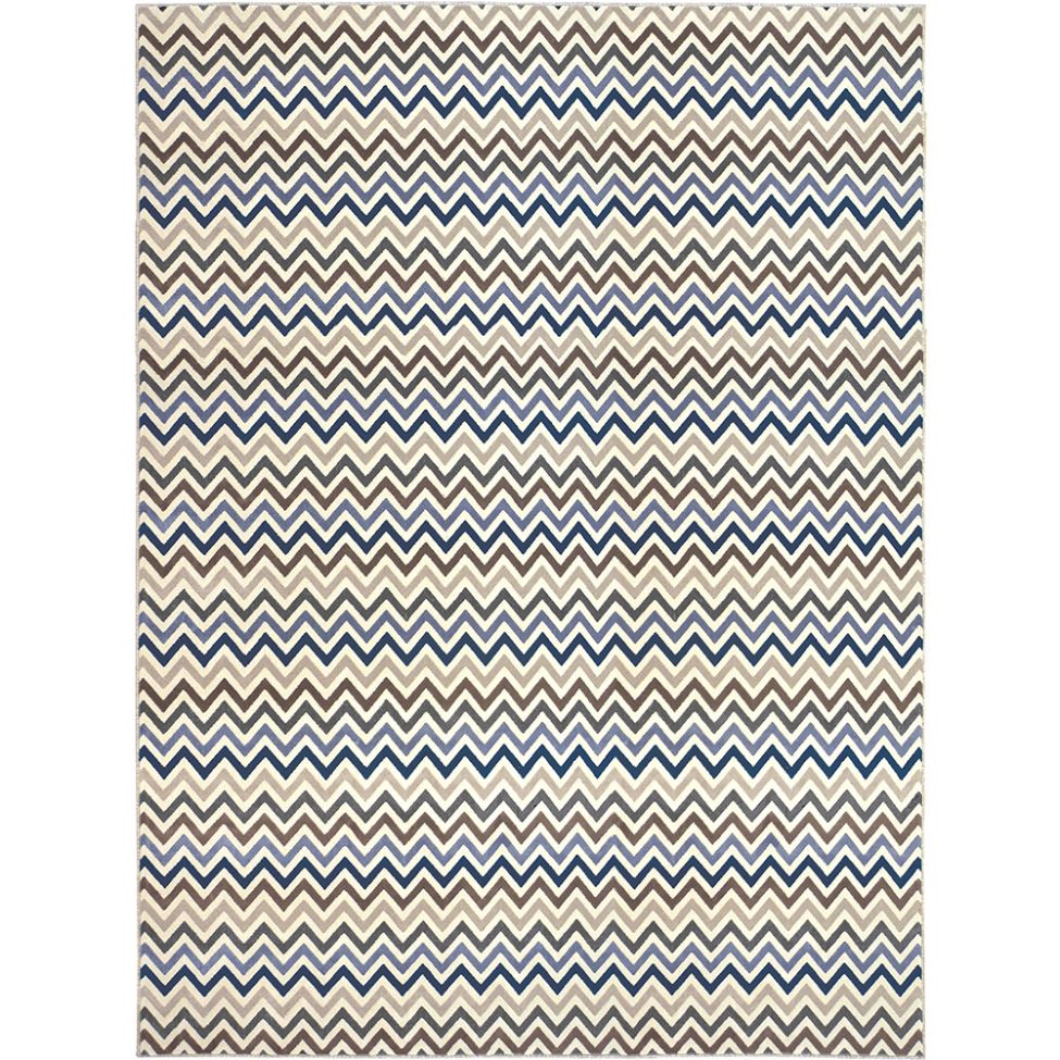 Tapete Supreme Retangular Polipropileno (300x400) Azul e Cinza
