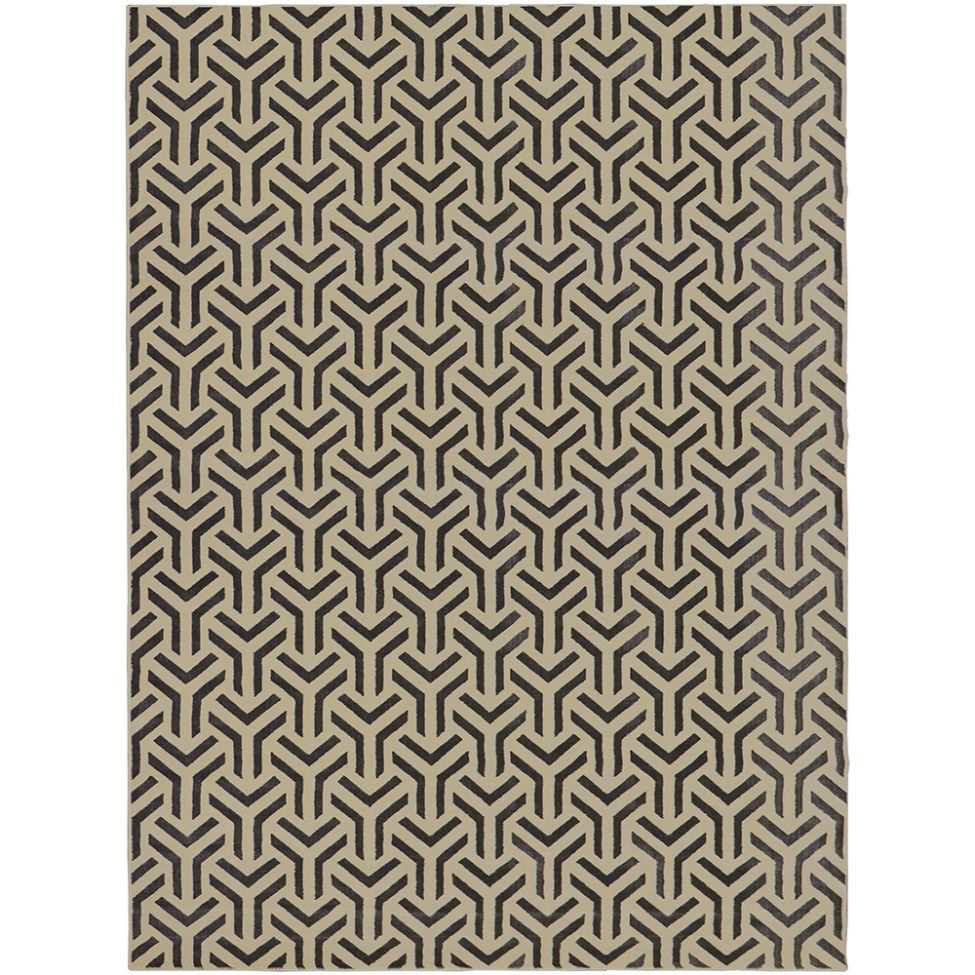 Tapete Supreme Retangular Polipropileno (300x400) Bege e Preto